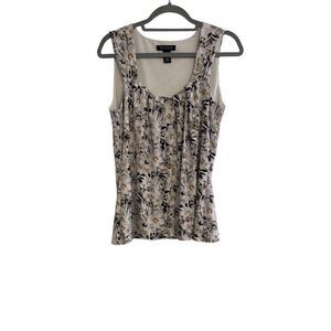 White House Black Market Blouse Women M Multicolor Floral Metal Detail Cottage